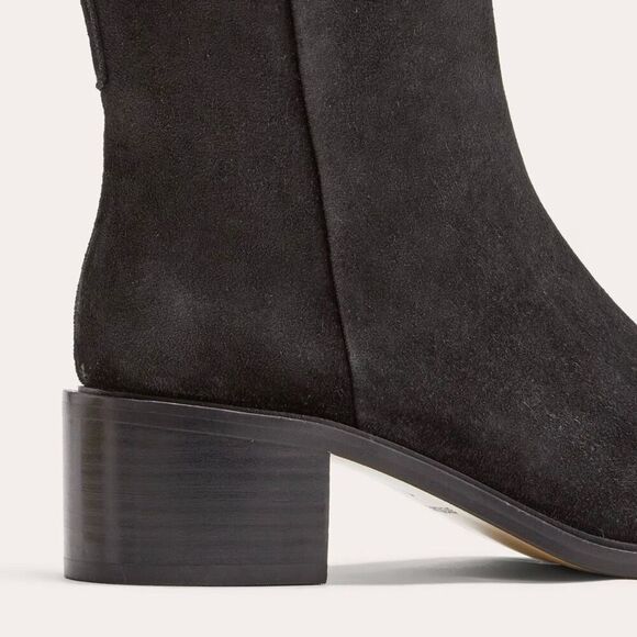 Everlane The City Boot in Black Suede Square Toe Size 7.5 New - Picture 3 of 16
